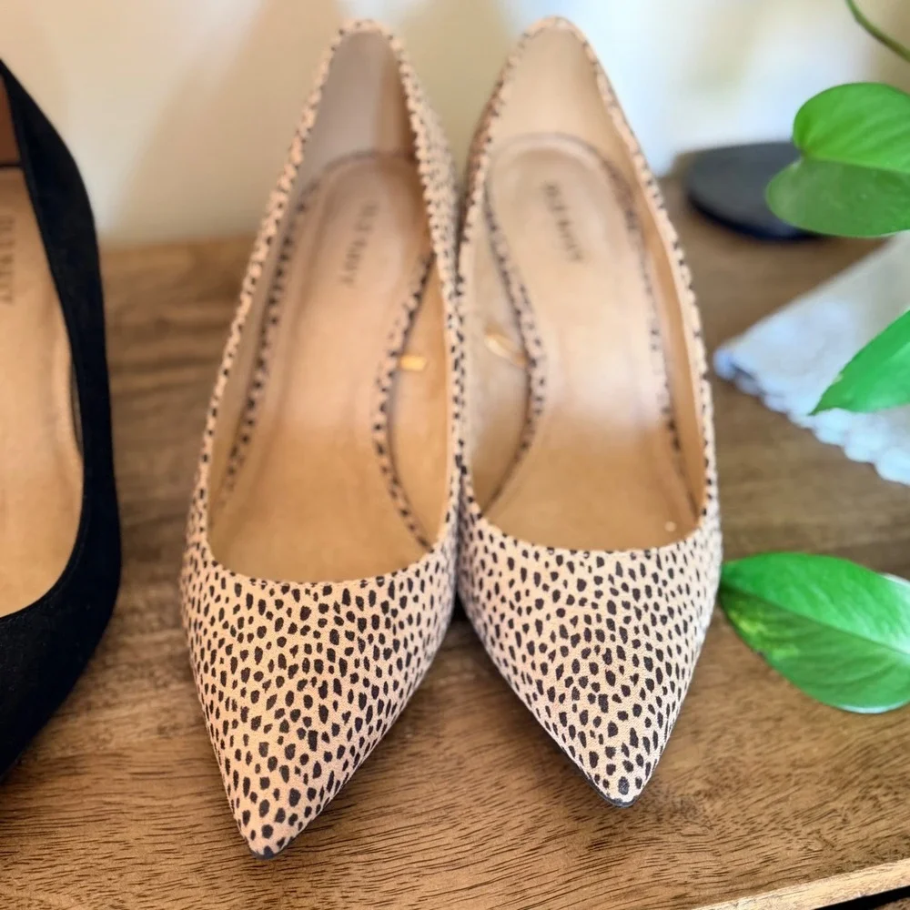 Women's Pump Heels Bundle Size 8 Black & Animal Print Office Career Shoe Neutral